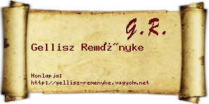 Gellisz Reményke névjegykártya